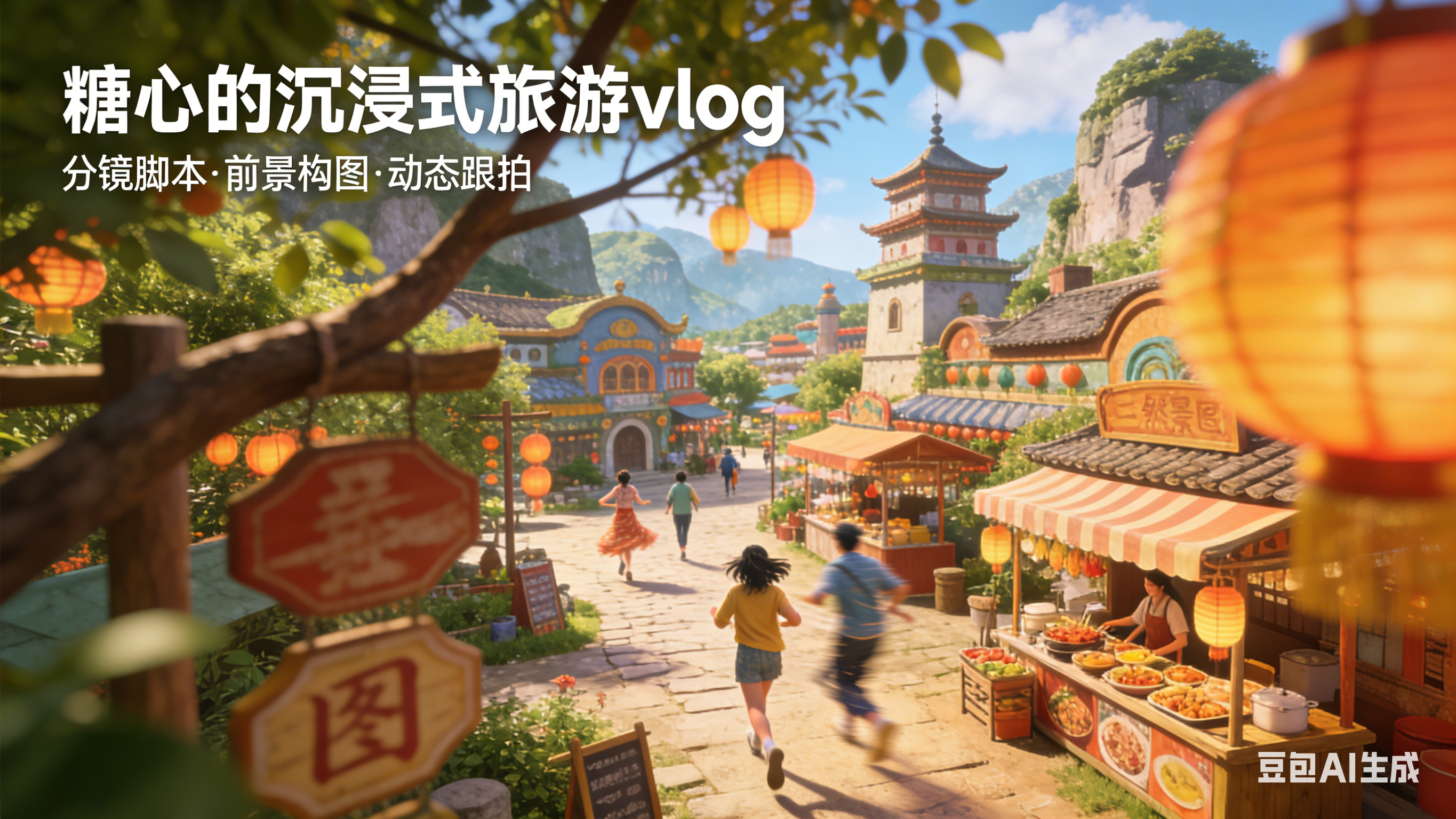 糖心vlog旅游 - 沉浸式旅拍叙事核心，分镜脚本+前景构图+动态跟拍三维体系